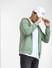 Green Front-Open Hooded Sweatshirt_401700+1