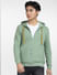 Green Front-Open Hooded Sweatshirt_401700+2