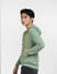 Green Front-Open Hooded Sweatshirt_401700+3