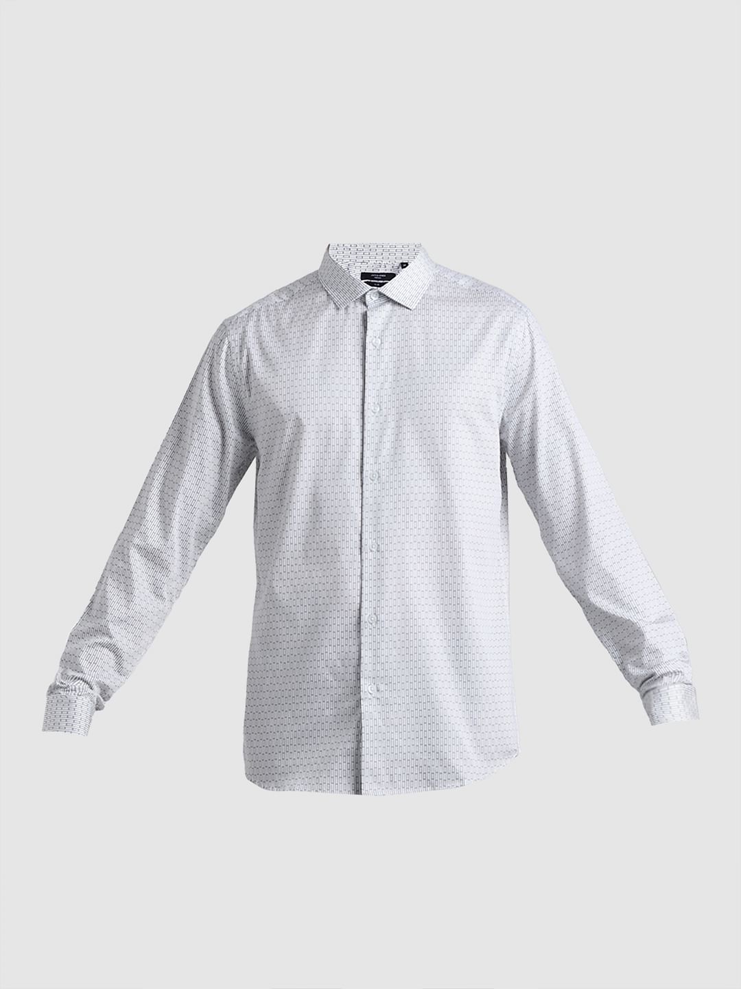 White printed best sale formal shirt