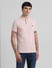 Pink Logo Text Cotton Polo_411155+2