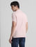Pink Logo Text Cotton Polo_411155+4