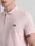 Pink Logo Text Cotton Polo_411155+5