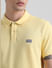 Yellow Logo Text Cotton Polo_411156+5