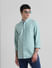 Green Cotton Full Sleeves Shirt_411161+1