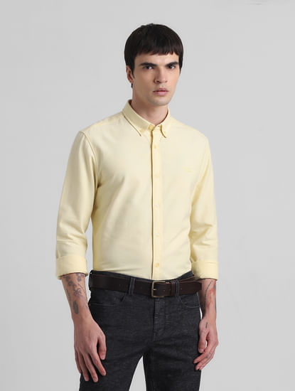 Yellow Cotton Full Sleeves Shirt