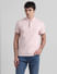 Light Pink Textured Polo T-shirt_411171+2