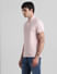 Light Pink Textured Polo T-shirt_411171+3