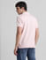 Light Pink Textured Polo T-shirt_411171+4