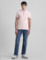 Light Pink Textured Polo T-shirt_411171+6