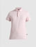 Light Pink Textured Polo T-shirt_411171+7