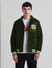 Green Applique Doggo Print Jacket_411177+2