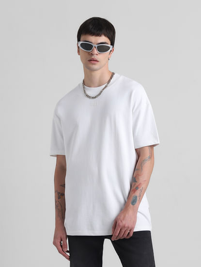 White Knitted Oversized T-shirt