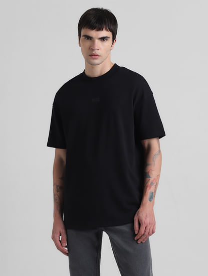 Black Knitted Oversized T-shirt