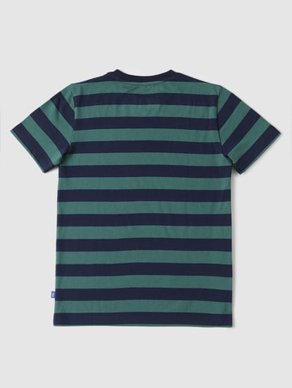 BOYS Green Striped T-shirt