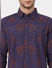 Navy Blue Embroidered Full Sleeves Shirt_388735+5