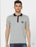 Grey Knit Polo Neck T-shirt_388739+2