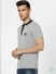 Grey Knit Polo Neck T-shirt