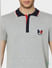 Grey Knit Polo Neck T-shirt_388739+5