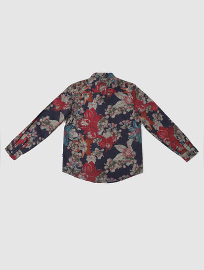 BOYS Red Floral Full Sleeves Shirt