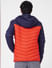 Red Colourblocked Puffer Jacket