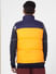 Orange Colourblocked Puffer Vest Jacket_388121+4