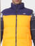 Orange Colourblocked Puffer Vest Jacket_388121+5