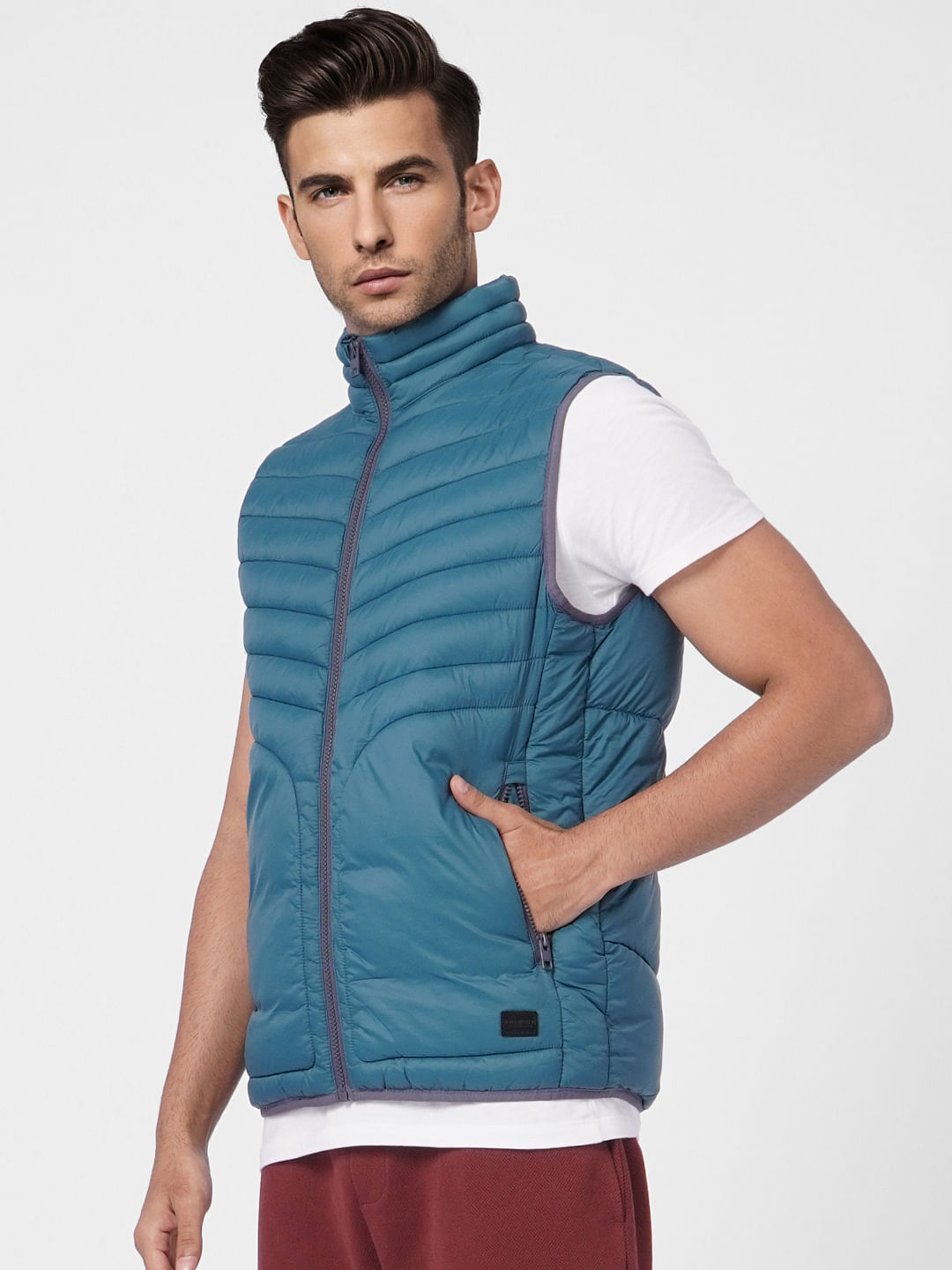 business casual puffer vest