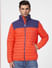Red Colourblocked Puffer Jacket