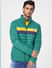 Green Colourblocked Puffer Jacket_388150+2