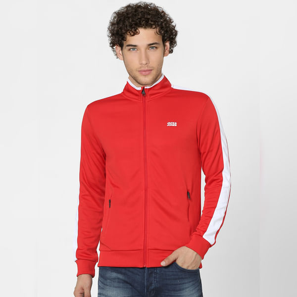 

BESTSELLER CLOTHING Red High Neck Zip Up Track Jacket
