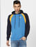 Blue Colourblocked Hooded Sweatshirt_388174+2