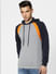 Grey Colourblocked Hooded Sweatshirt_388175+2