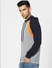 Grey Colourblocked Hooded Sweatshirt_388175+3