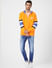 Orange Colourblocked Hooded Sweatshirt_388170+1