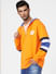 Orange Colourblocked Hooded Sweatshirt_388170+3