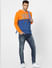 Orange Colourblocked Hooded Sweatshirt