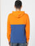 Orange Colourblocked Hooded Sweatshirt