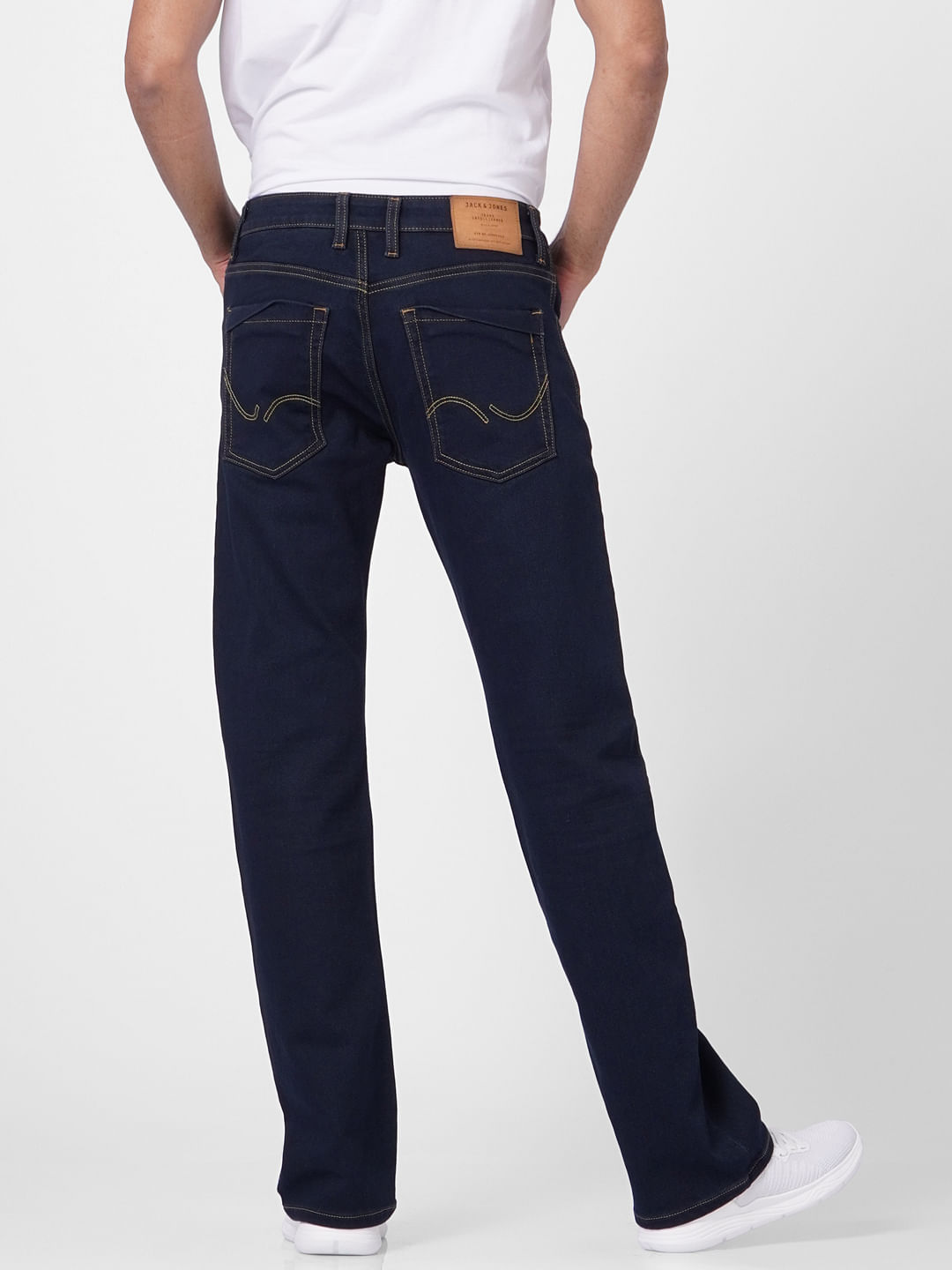 navy blue bootcut jeans