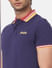 Blue Contrast Tipping Polo Neck T-shirt_388291+5