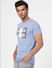 Blue Graphic Logo Print T-shirt