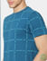 Blue Check Print Crew Neck T-shirt_388337+5