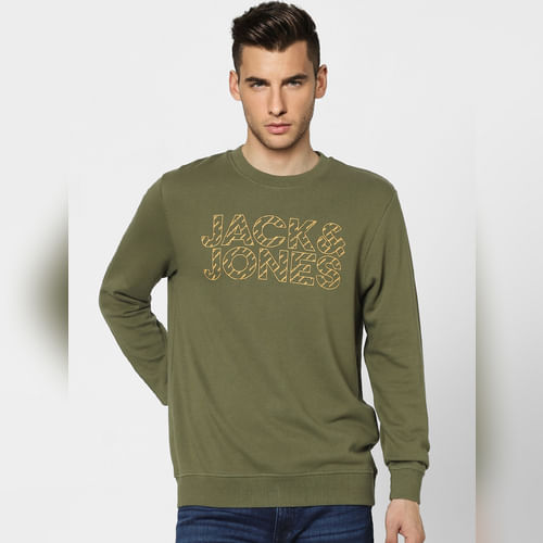 JACK&JONES Green Graphic Print Sweatshirt