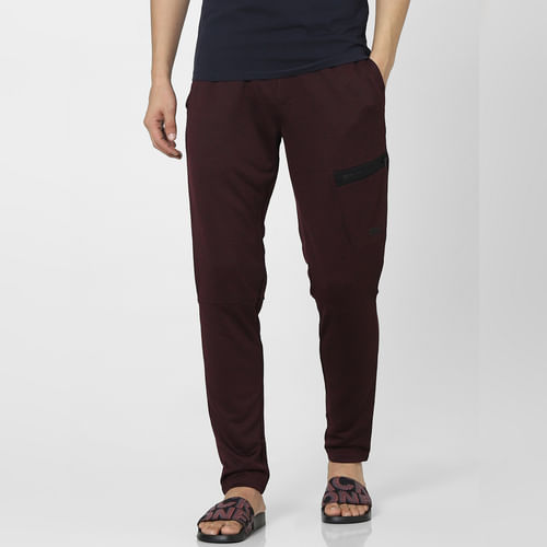 JACK&JONES Maroon High Rise Sweatpants
