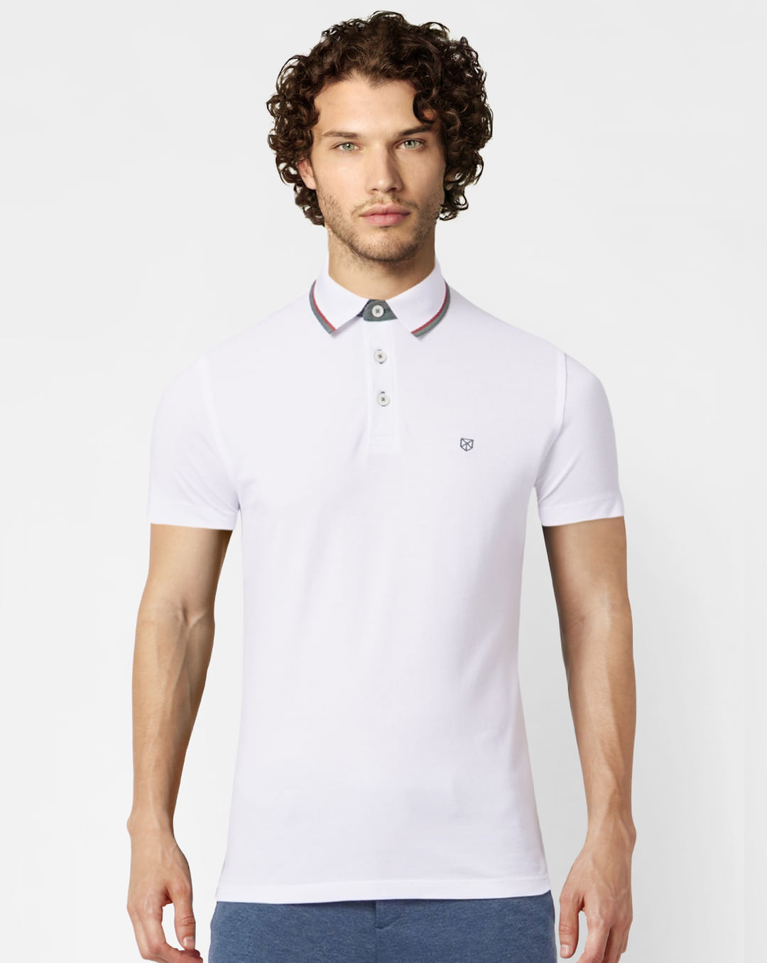 Buy White Polo Neck T-shirt Online in India - Flat 50% Off