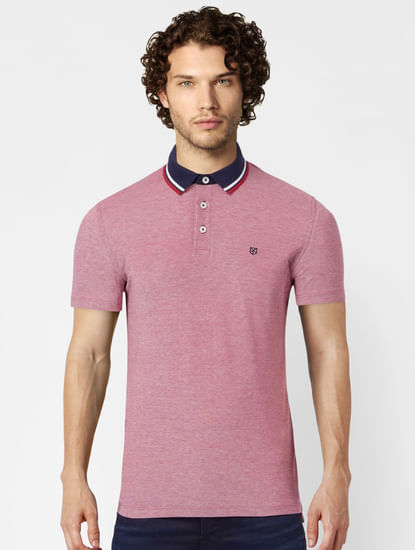 Faded Red Polo Neck T-shirt