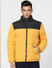 Yellow High Neck Puffer Winter Jacket_388438+2