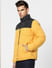 Yellow High Neck Puffer Winter Jacket_388438+3