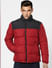 Red High Neck Puffer Winter Jacket