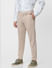 Beige Tailored Formal Trousers